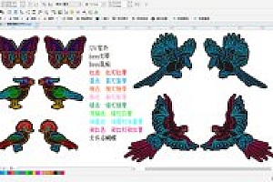 20210529 蝴蝶动物鸟类凤凰喜鹊霓虹灯雕刻文件