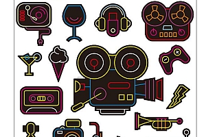 621035149778 夜市17 霓虹灯单线CDR文件霓虹灯素材模板