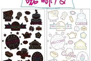 620626756637咖啡12 霓虹灯单线CDR文件霓虹灯素材模板