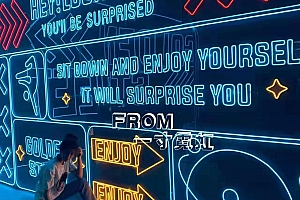 665029989025 HEY!LOOK AT IT!健身霓虹灯形象墙单线文件雕刻CDR素材