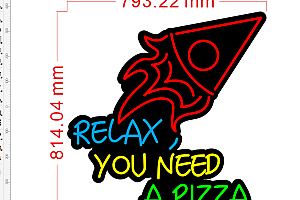 673812865369放松点你需要披萨吗霓虹灯单线文件雕刻CDR素材