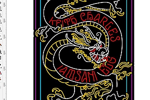 海纳百川龙霓虹灯CDR雕刻文件素材