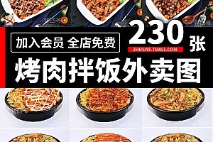 Z483烤肉拌饭图片美团外卖脆皮鸡米饭卤肉鸡排饭美食菜品高清照片素材