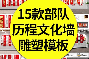 【文化墙】15款八一部队军队人民解放军发展历程军史文化墙户外雕塑楼梯走廊光辉历程背景墙设计模板