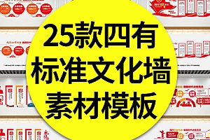 25款党员干部四有标准文化墙新时代合格党员党建机关背景墙素材模板